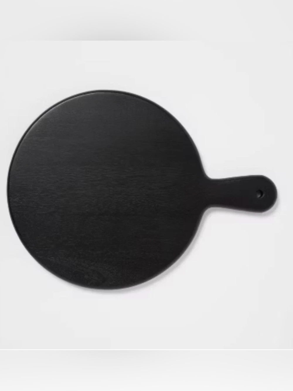 Threshold Round Black Acacia Wood Serving Board with Handle